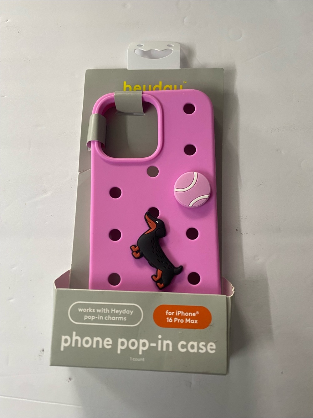 heyday Pink Pop-In Phone Case with Charm Holes for iPhone 16 Pro Max